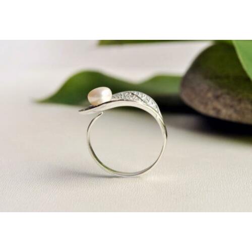 trouwsieraden zilveren ring met parel