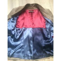 Leren Drykorn bruin grijs suede blazer / jack 2 / 36 / S