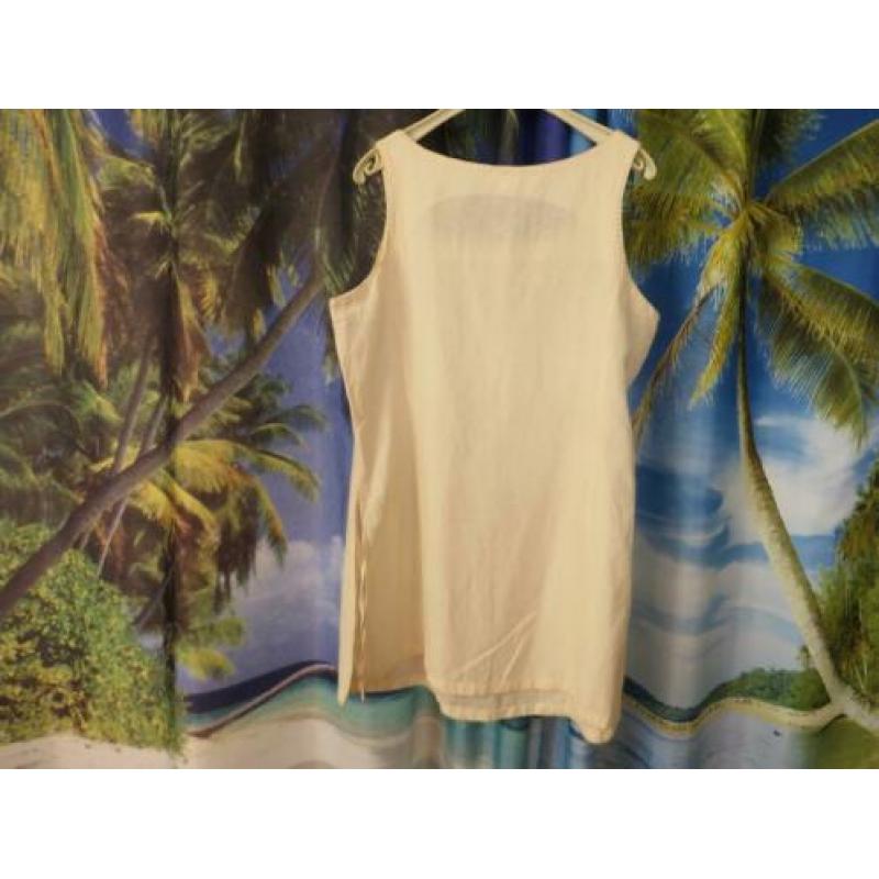 beige tuniek jurk met vlinder mt L Julian collection