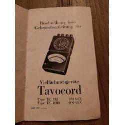 Tavocord annaloog meter uit de jaren 50