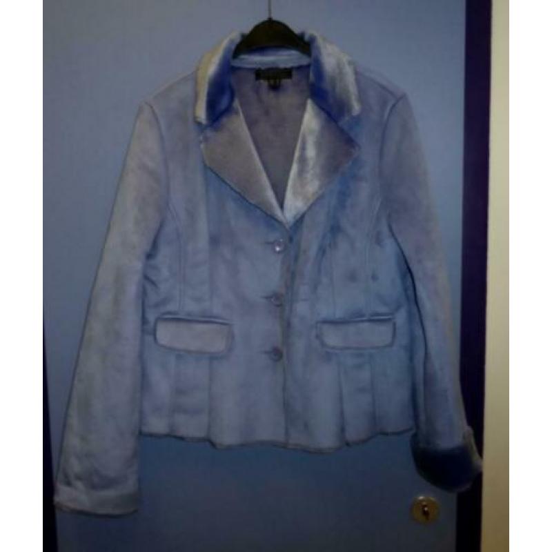 Sao Paulo lila paarse faux fur jas met knopen mt 44 nr 32512
