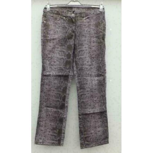 Madeleine grijs/zwart slangenprint stretch broek M