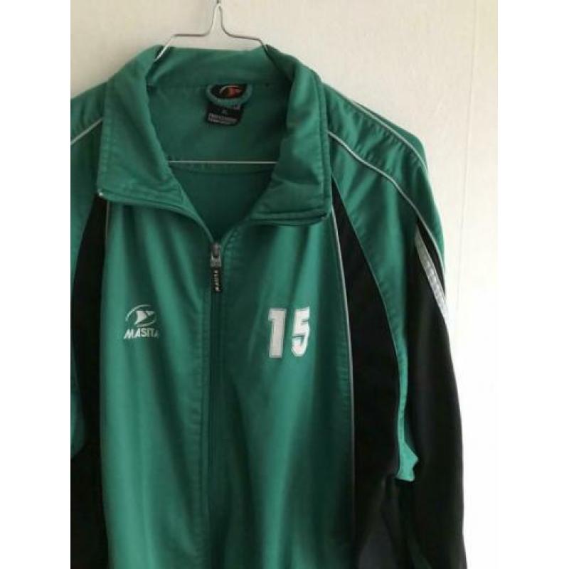 Vintage groen trainingsjack/sportjasje Masita (XL)