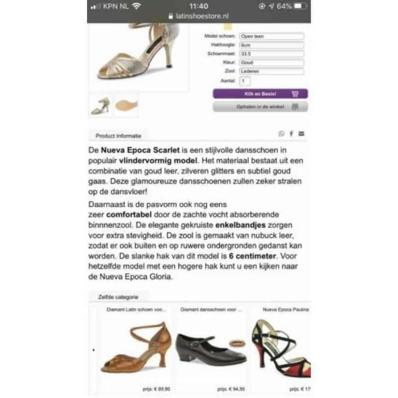 Trouw schoen maat 37 goud