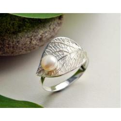 trouwsieraden zilveren ring met parel