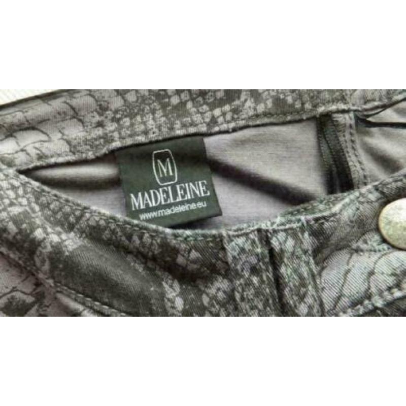 Madeleine grijs/zwart slangenprint stretch broek M