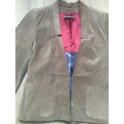 Leren Drykorn bruin grijs suede blazer / jack 2 / 36 / S