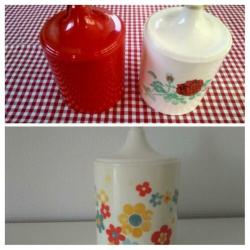 Franse stoffen doos??/dozen van hout/sierkarton ??en meer