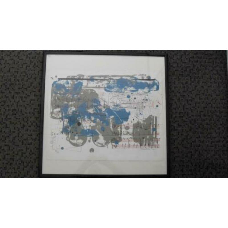 SAM MIDDLETON ; grote gesigneerde litho, ingelijst