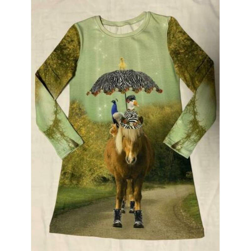 Jurkje paard met zebraparaplu (ook met korte mouw) maat 146