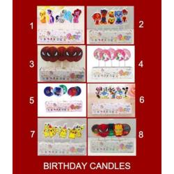 Birthday candles Paw Patrol, My Little Pony, Spiderman enz.