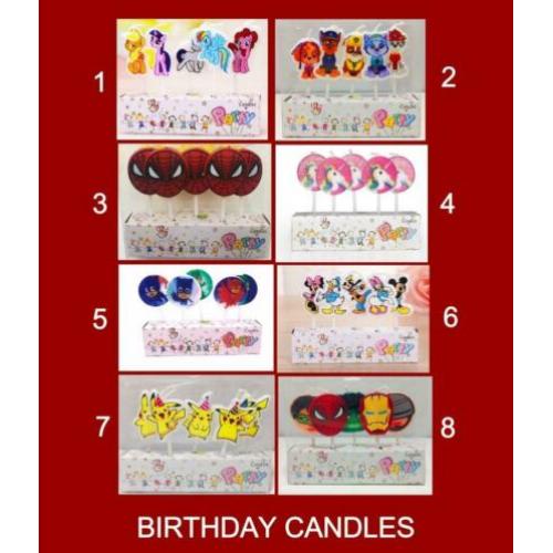 Birthday candles Paw Patrol, My Little Pony, Spiderman enz.