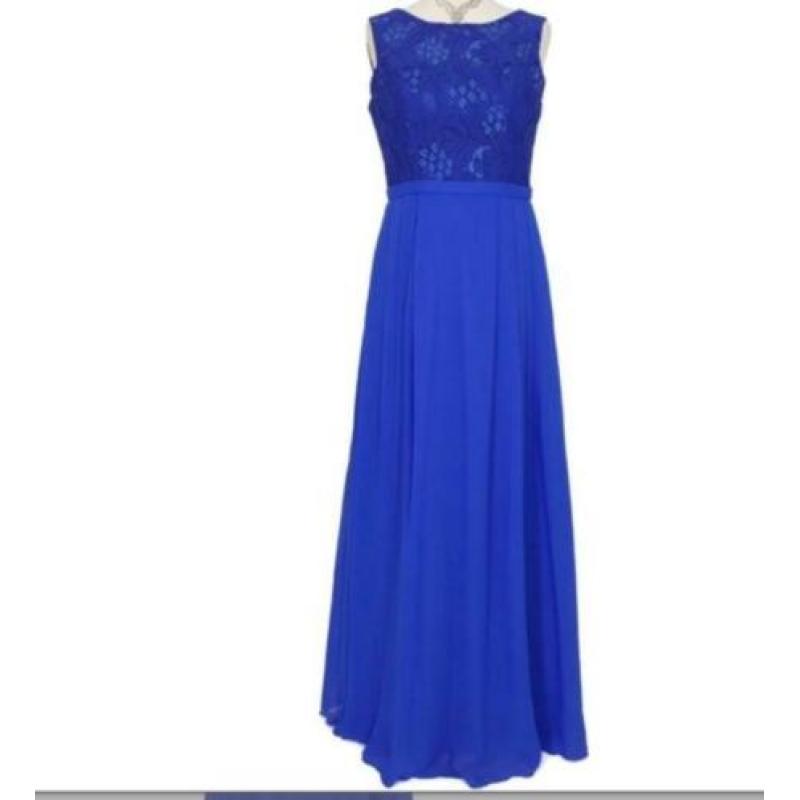 aanbieding grote maat galajurk royalblauw maat 48 50 52 54 5