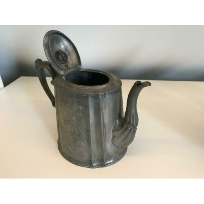 4 Antieke Tinnen (Silverplate) voorwerpen uit ca 1860