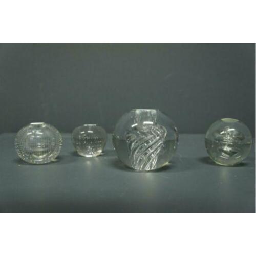 Leerdam glas 4 stuks spijkerbol kaars bol en 2 bollen