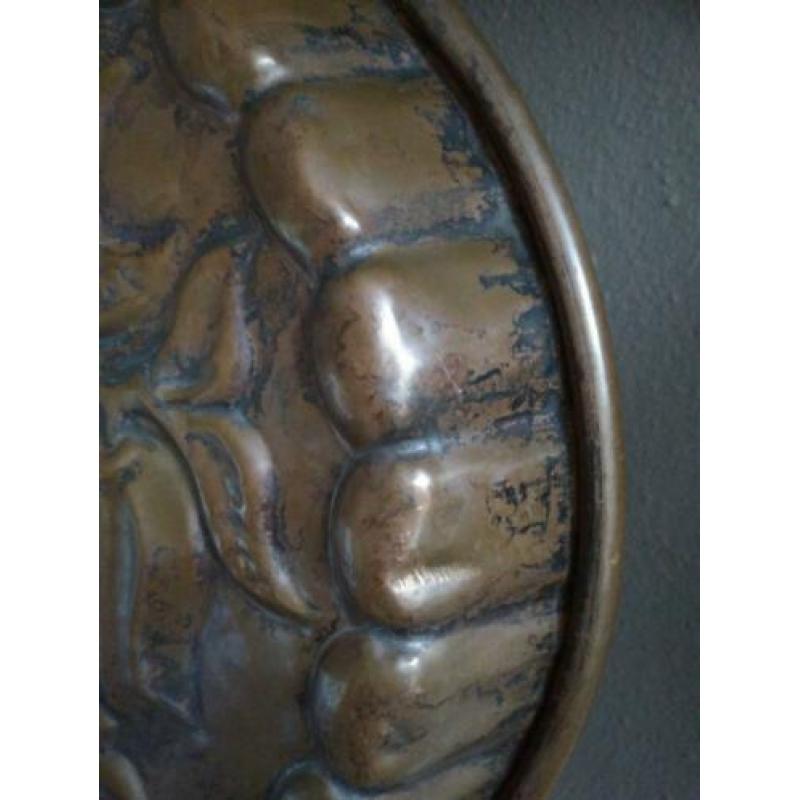 Oude brocante koperen bakvorm puddingvorm druiventros Etage3