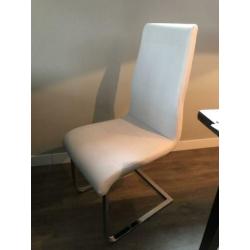 Design stoel wit chroom