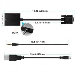 VGA naar HDMI Adapter + Audio *** NIEUW en TOPKWALITEIT ***