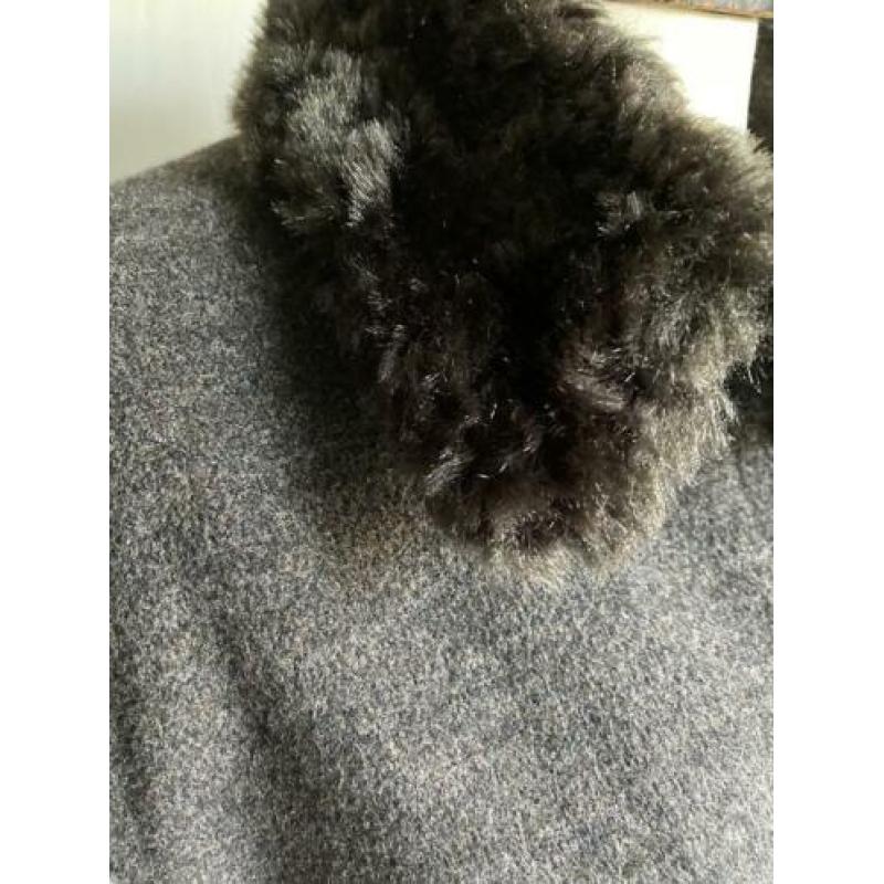 The Barn bruin jasje met wol en faux fur, maat 40 / M