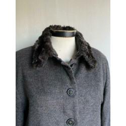 The Barn bruin jasje met wol en faux fur, maat 40 / M