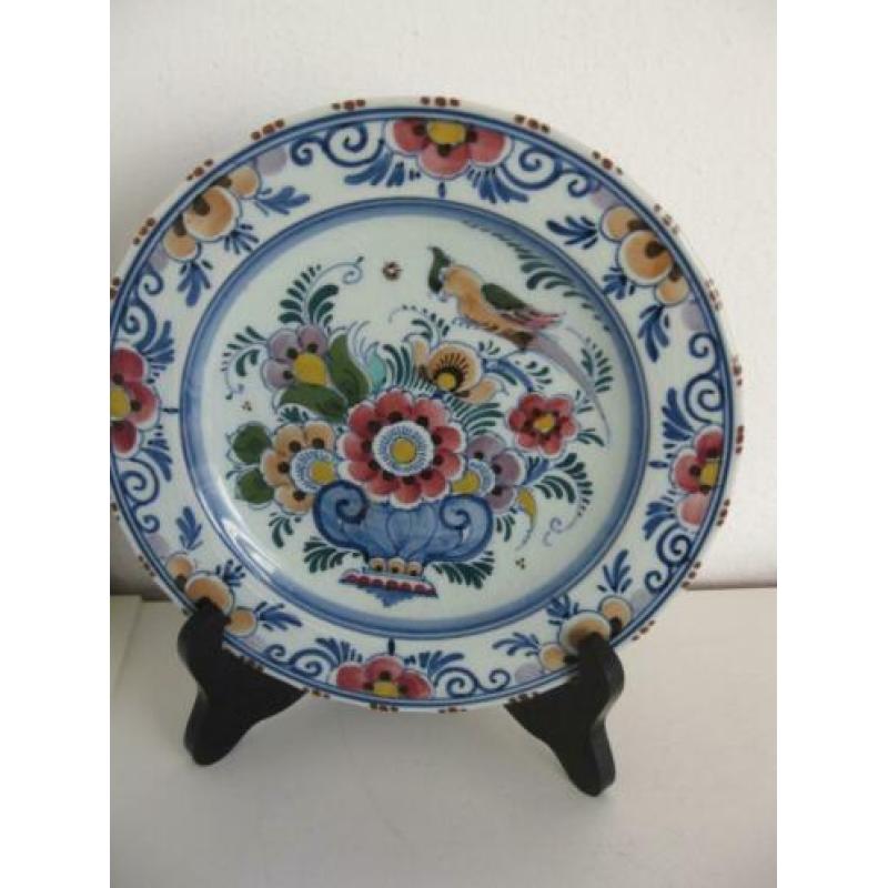 Wandbordje. Delft Polychrome Holland. Handpainted.