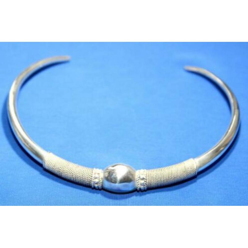 Schitterende Vintage Sterling Zilver Tribal Spang Ketting