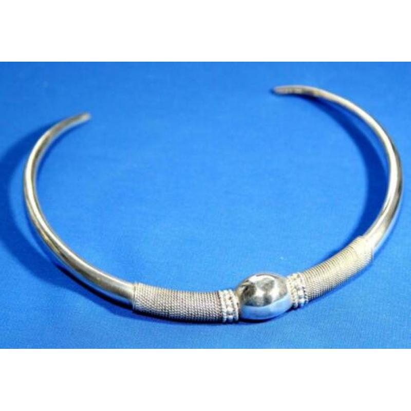 Schitterende Vintage Sterling Zilver Tribal Spang Ketting