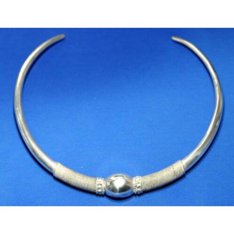 Schitterende Vintage Sterling Zilver Tribal Spang Ketting