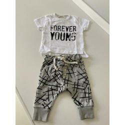 Setje Little Indians! T-shirt & broekje 0-3M