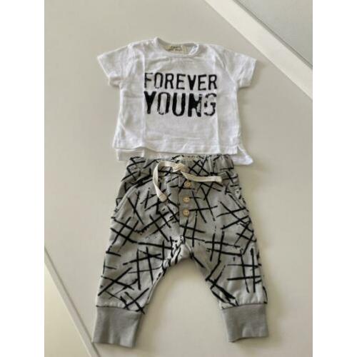 Setje Little Indians! T-shirt & broekje 0-3M
