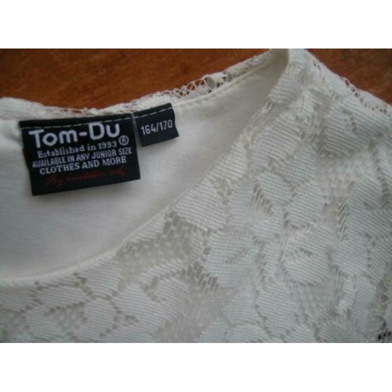 Shirt Tom-du Tomdu crème kant maat 164/170