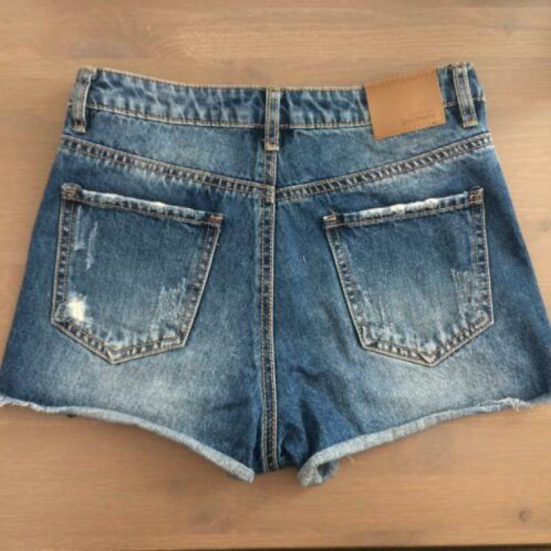 Spijkerbroek veter shortje Stradivarius high waist jeans S
