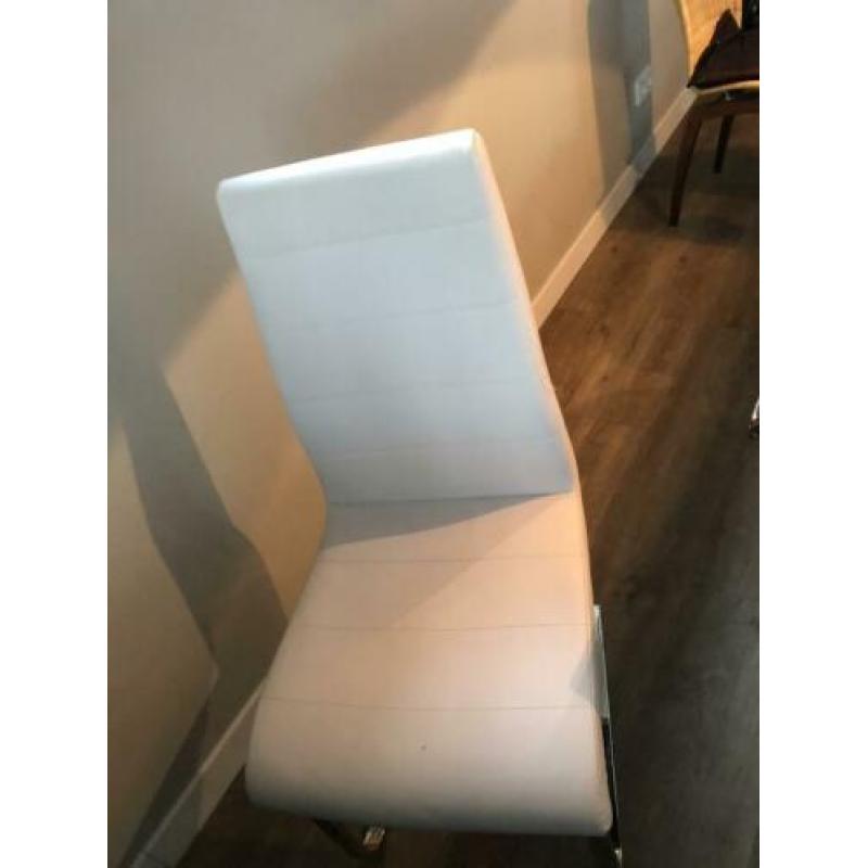 Design stoel wit chroom