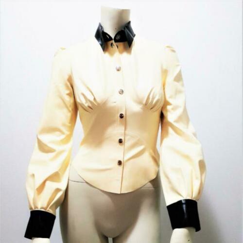 Latex blouse wit sexy trendy kinky feest NIEUW mt. M: 75,-