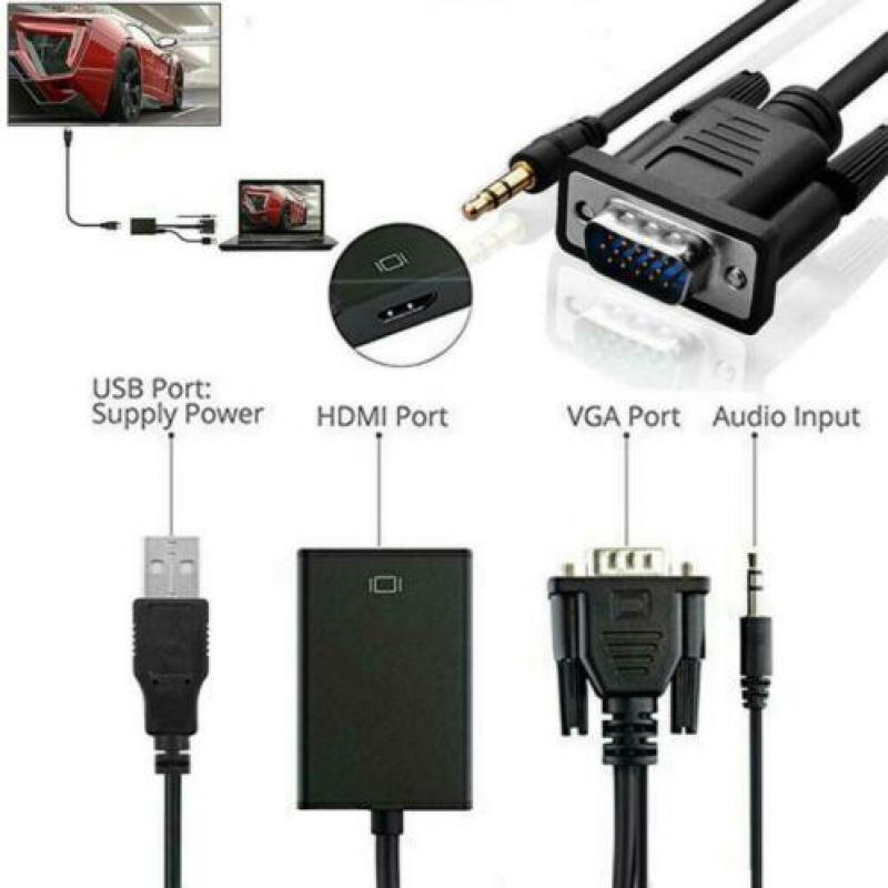 VGA naar HDMI Adapter + Audio *** NIEUW en TOPKWALITEIT ***