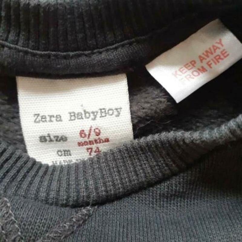 Setje pakje ZARA broekje truitje shirt 74 grijs zwart