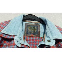 MILLS BROTHERS spijker/ruit overhemd mt L
