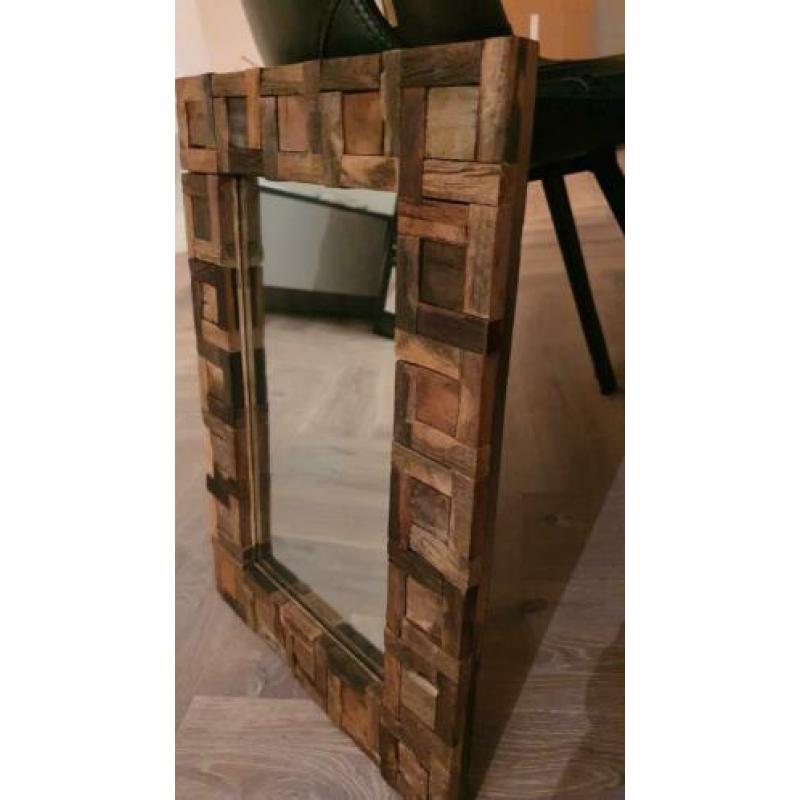 Troubadour  houten  spiegels 2x. Zo goed als nieuw.