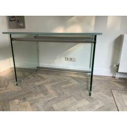 Glazen bureau met craquelé blad