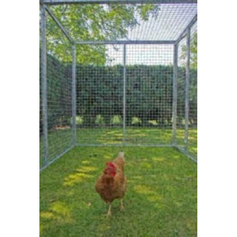 Kippenren B=360 x D=180 x H= 180 cm gegalvaniseerd