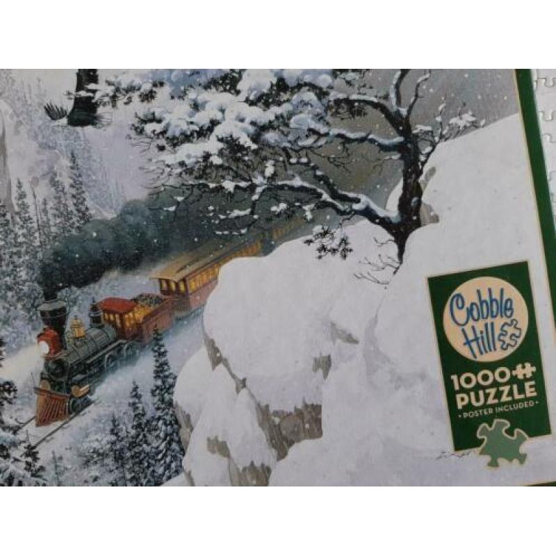 legpuzzel, winterlandschap, Cobble Hill, 1000 st. met poster