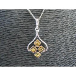 925 zilveren ketting met barnsteen hanger