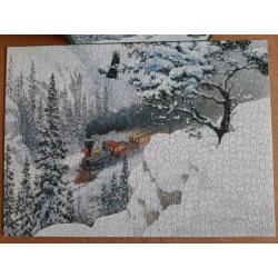 legpuzzel, winterlandschap, Cobble Hill, 1000 st. met poster