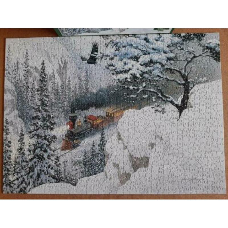 legpuzzel, winterlandschap, Cobble Hill, 1000 st. met poster