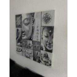 Zwart witte Boeddha style 70 x70
