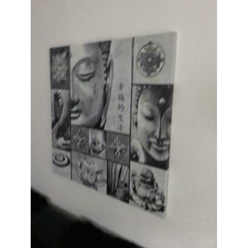 Zwart witte Boeddha style 70 x70