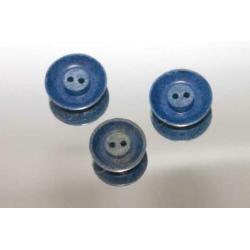 Vintage kunststof bloem knopen nr U266 blauw