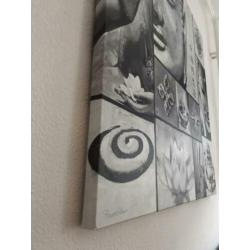 Zwart witte Boeddha style 70 x70
