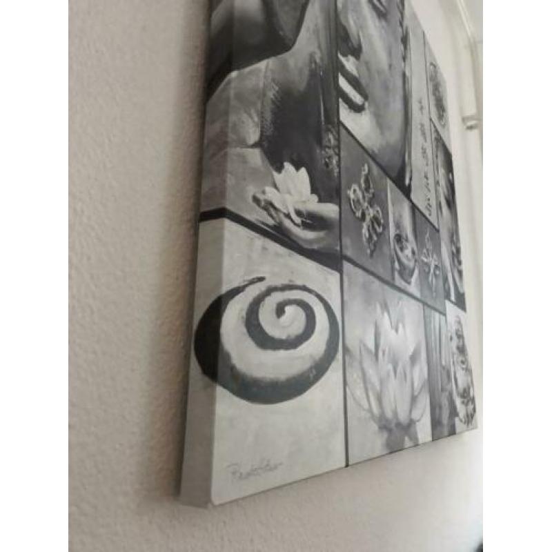 Zwart witte Boeddha style 70 x70