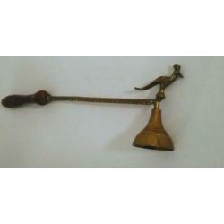 Prachtige antieke koperen kaarsendover, vogel decoratie 32cm